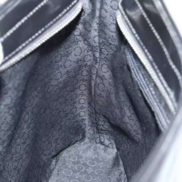 CELINE Macadam Canvas Shoulder Bag Vinyl Black - Picture 6 of 16